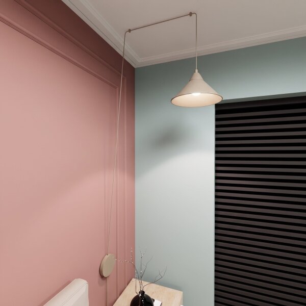 Lampadario a sospensione con cavo ABRAMO 1xE27/15W/230V beige