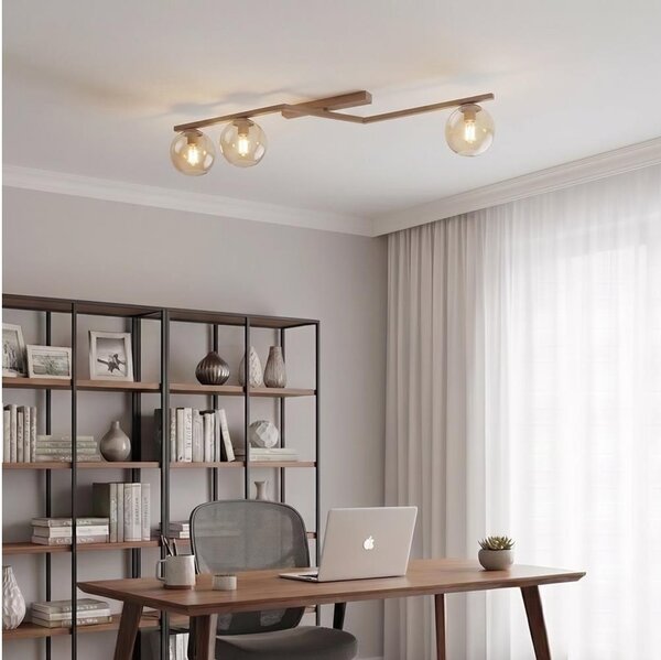 Plafoniera NATON 3xE14/10W/230V beige/beige fumé