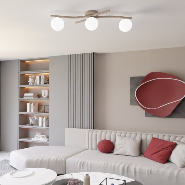 Plafoniera OPUS 3xE14/10W/230V beige/bianco