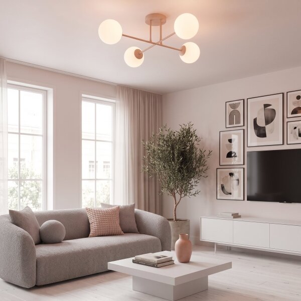 Lampadario a soffitto ROMA 4xE14/10W/230V rosa