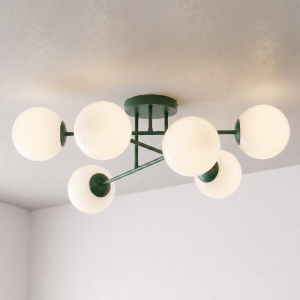 Lampadario a plafone ROMA 6xE14/10W/230V verde