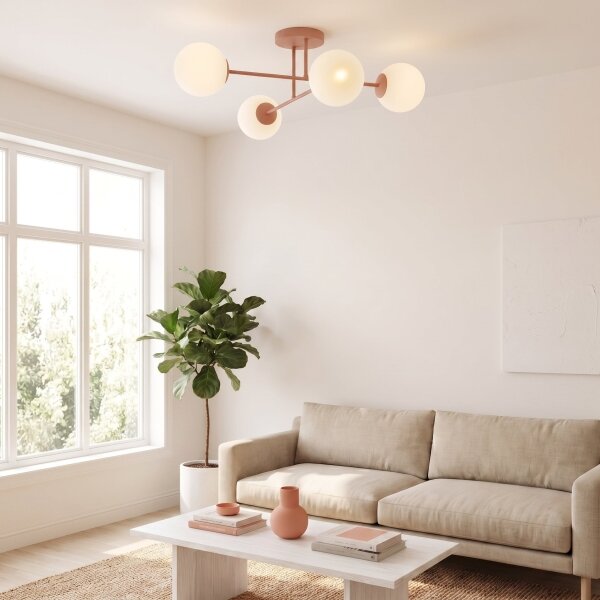 Lampadario a soffitto ROMA 4xE14/10W/230V rosa