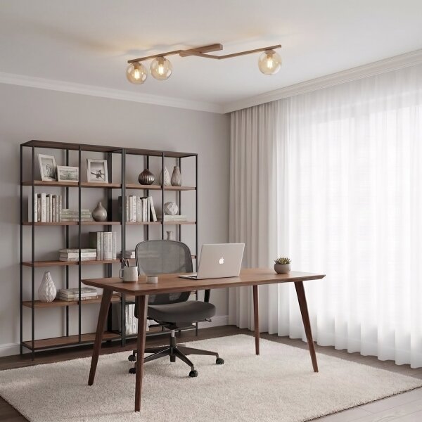 Plafoniera NATON 3xE14/10W/230V beige/beige fumé