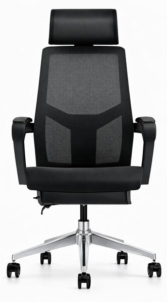 Sedia da ufficio ergonomica con schienale in rete, poggiatesta e braccioli