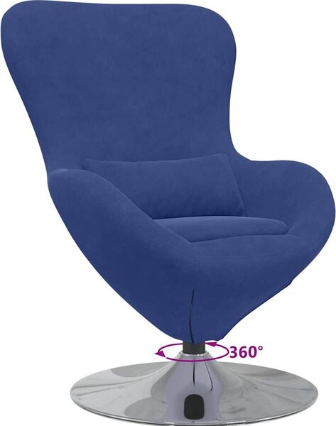 Poltrona uovo Blu Polizia Velluto