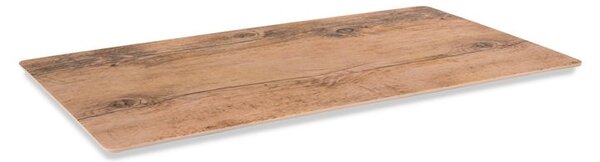 Set 6 piatti rettangolari Decoro Legno in melamina cm 25,5x46