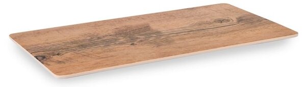 Set 6 piatti rettangolari Decoro Legno in melamina cm 17,5x32,5