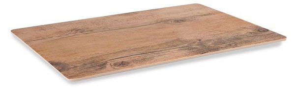 Set 6 piatti rettangolari Decoro Legno in melamina cm 25,5x35,5