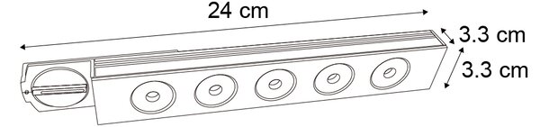 Plafoniera moderna nera per sistema a binario monofase 5W 370 lm 3000K - Iconic Tsiri