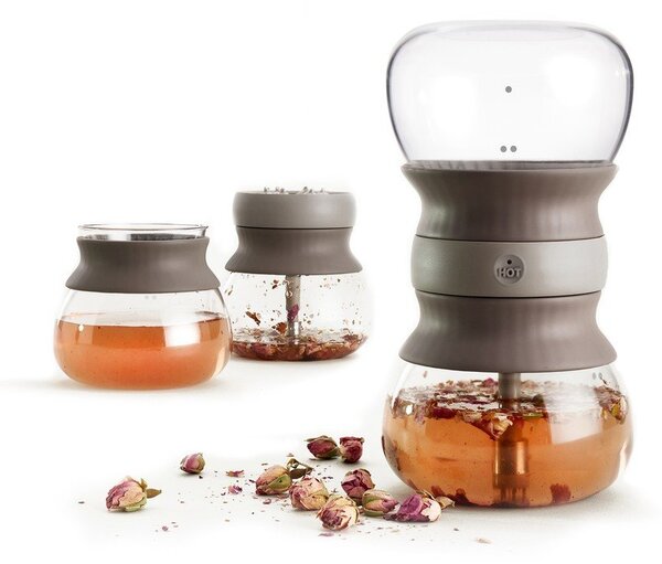 Teiera marrone chiaro in vetro con filtro 500 ml – Lékué
