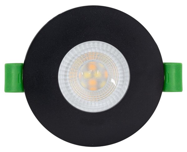 Faro LED da incasso 6W Dimmerabile CCT Foro ø70mm IP44 - Nero Colore Bianco Variabile CCT