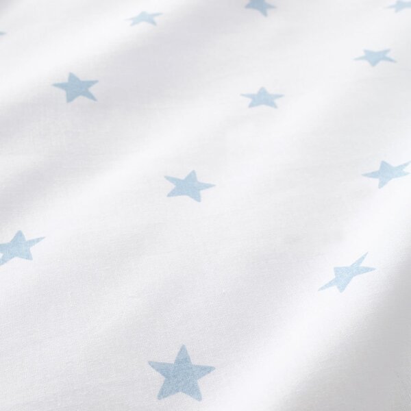Lenzuolo con angoli per bambini bianco e blu in cotone per letto singolo 90x190 cm Mini Star & Stripes – Bianca