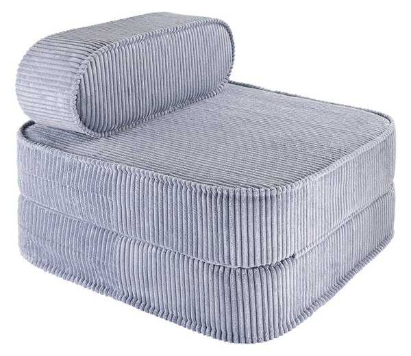 Poltrona per bambini blu con rivestimento in velluto a coste Flip – Wigiwama