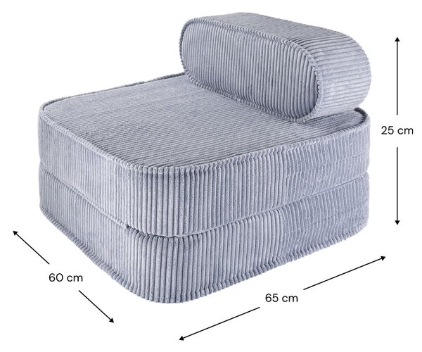 Poltrona per bambini blu con rivestimento in velluto a coste Flip – Wigiwama