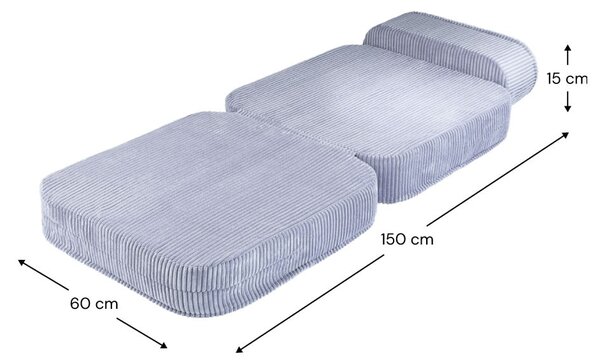 Poltrona per bambini blu con rivestimento in velluto a coste Flip – Wigiwama