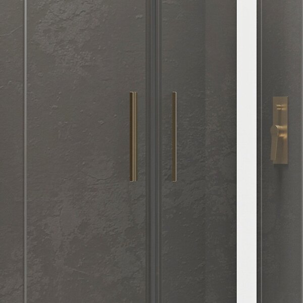 Kamalu box doccia semicircolare 90x90 finitura oro opaca ke-2000r