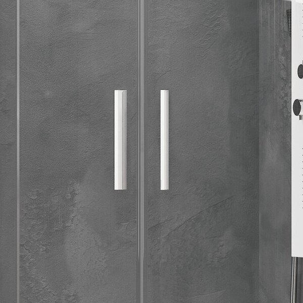 Kamalu box doccia semicircolare 80x80 finitura bianca opaca ke-2000b