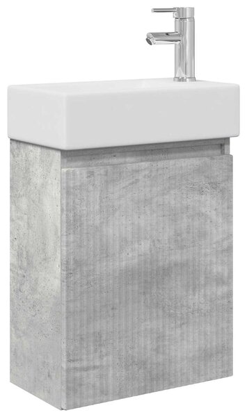Mobile bagno con rubinetto Grigio Cemento 45,5 x 22,5 x 84 cm