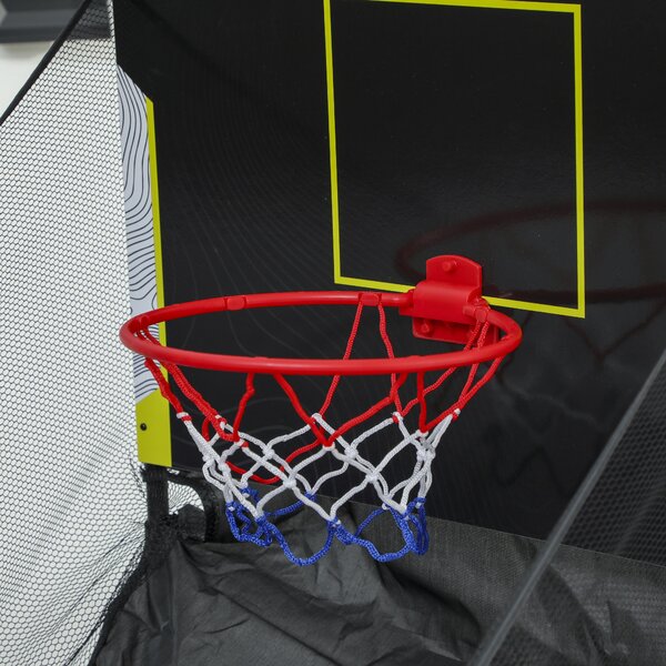 SPORTNOW tavolo multigioco 5-in-1, 53 pezzi di accessori, calcio balilla, hockey da tavolo, ping-pong, biliardo, basket, noce | Aosom Italy