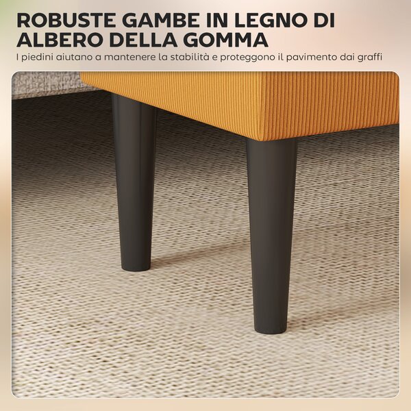 HOMCOM Panca Fondoletto in Poliestere e Legno per Camera da Letto e Ingresso, 95x38x45 cm, Grigia e Nera|Aosom