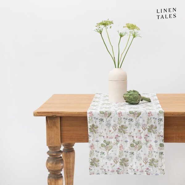 Runner da tavola in lino 40x200 cm White Botany - Linen Tales
