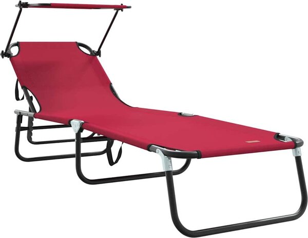 Lettino prendisole pieghevole Rosso 190 x 57 x 81 cm Oxford