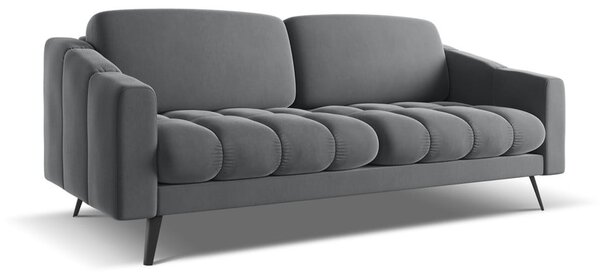 Divano grigio con rivestimento in velluto 202 cm Nalu – Makamii