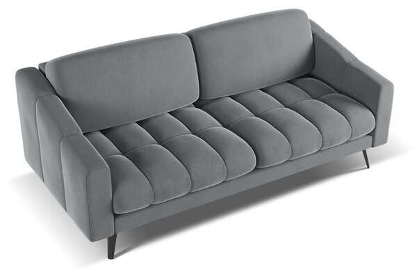 Divano grigio con rivestimento in velluto 202 cm Nalu – Makamii