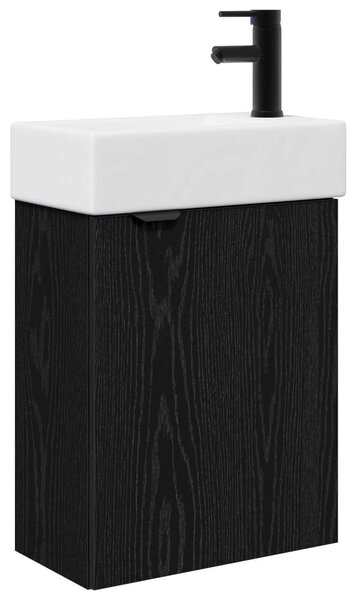 Mobile bagno con rubinetto Rovere Nero 45,5 x 22,5 x 84 cm