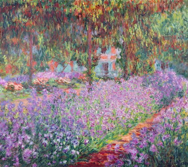 Claude Monet - Stampa artistica The Artist's Garden at Giverny 1900, (40 x 35 cm)
