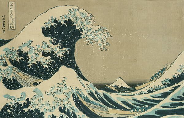 Stampa su tela Poster la grande onda di Kanagawa di Katsushika