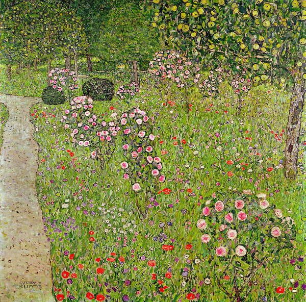 Gustav Klimt - Riproduzione Orchard with roses, (40 x 40 cm)