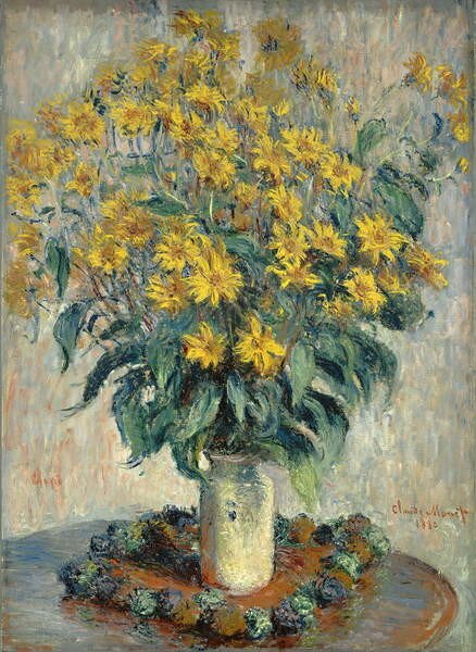 Claude Monet - Stampa artistica Jerusalem Artichoke Flowers 1880, (30 x 40 cm)