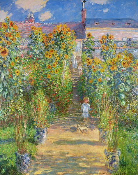 Claude Monet - Riproduzione The Artist's Garden at Vetheuil 1880, (30 x 40 cm)
