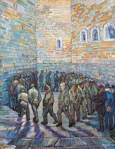 Vincent van Gogh - Stampa artistica The Exercise Yard or The Convict Prison 1890, (30 x 40 cm)