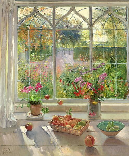 Timothy Easton - Riproduzione Autumn Fruit and Flowers 2001, (35 x 40 cm)
