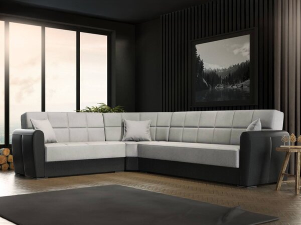 Divano letto compatto nero e grigio 305x238cm - Gaillardia