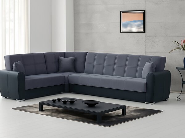 Divano letto reclinabile nero e grigio 305x238cm - Gaillardia