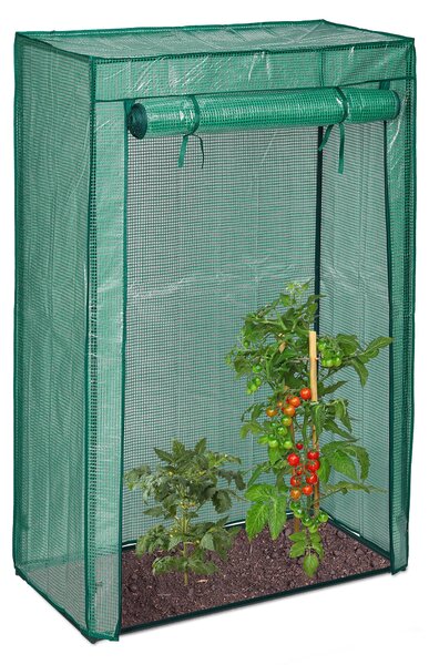 3 serre per pomodori, giardino, balcone, serra in plastica per pomodori, HBT 150x100x50 cm, acciaio e pellicola in PE, verde