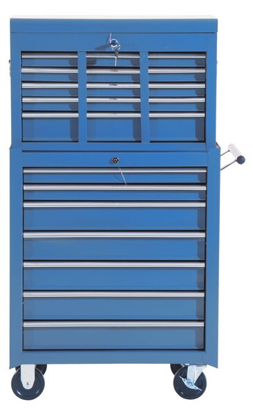 HomCom Carrello Cassettiera Porta Utensili per officina, blu, 61.5x33x113cm