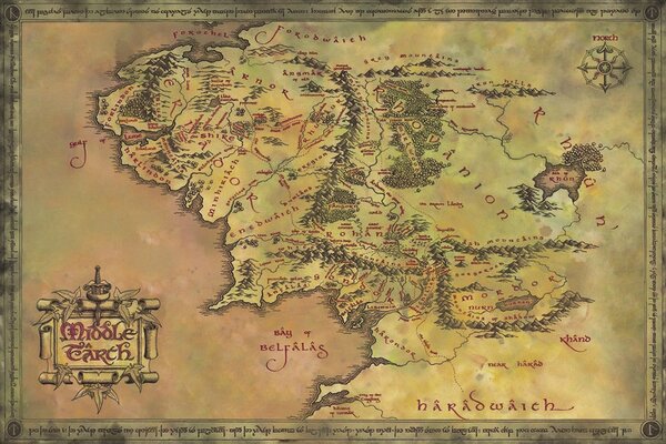 Stampa d'arte The Lord of the Rings - Middle Earth