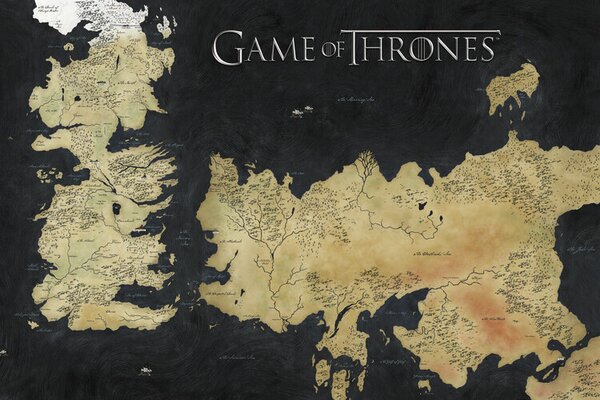 Stampa d'arte Game of Thrones - Westeros Map, (40 x 26.7 cm)