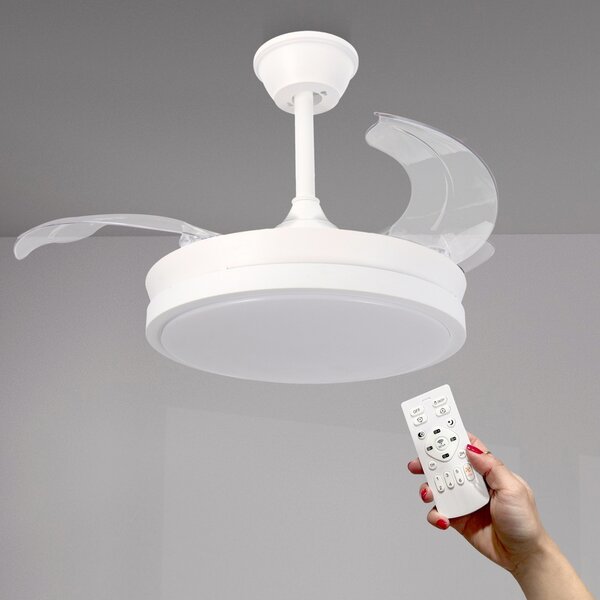 Lampadario Ventilatore da soffitto White Thor 24W illuminazione Led CCT regolabile con telecomando M LEDME