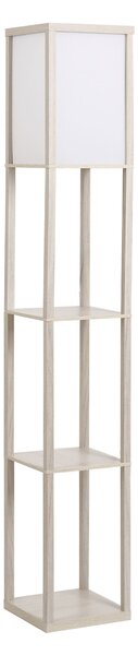 HOMCOM Lampada da Terra con 3 Mensole Integrate, Attacco E27 Potenza 40W, Arredamento Moderno in MDF, 26x26x160cm, Rovere|Aosom