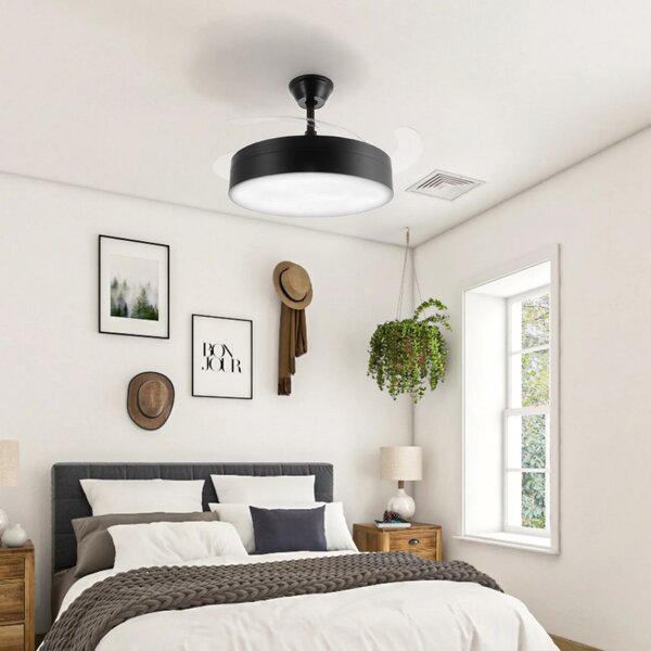 Lampadario Ventilatore da soffitto Messe 32W illuminazione Led CCT regolabile con telecomando M LEDME