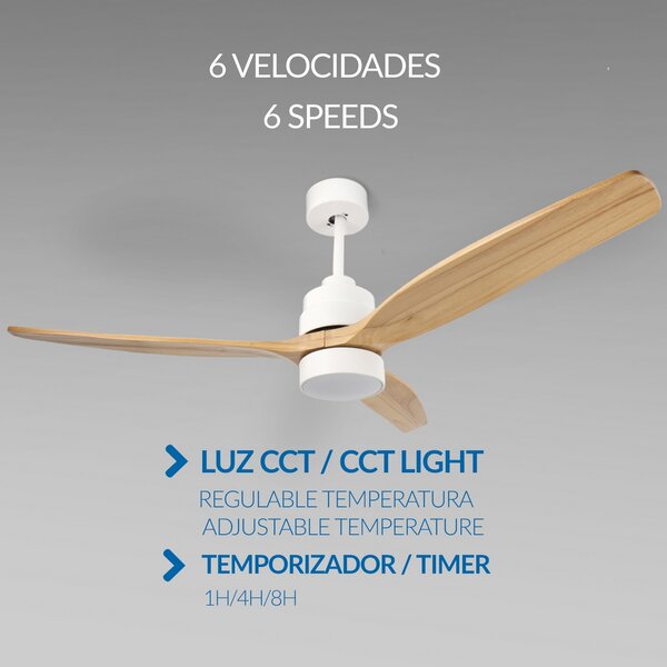 Lampadario Ventilatore da soffitto White Crazy 18W illuminazione Led CCT regolabile con telecomando M LEDME