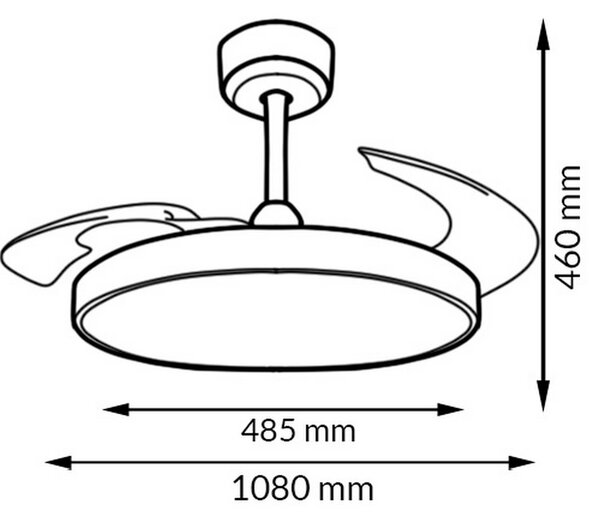 Lampadario Ventilatore da soffitto Coal 36W illuminazione Led CCT regolabile con telecomando M LEDME
