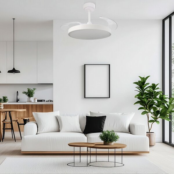 Lampadario Ventilatore da soffitto Coal 36W illuminazione Led CCT regolabile con telecomando M LEDME