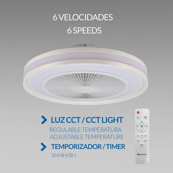 Lampadario Ventilatore da soffitto Colours 36W illuminazione Led CCT+RGB regolabile con telecomando M LEDME