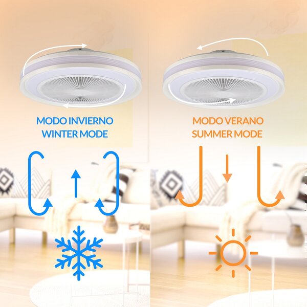 Lampadario Ventilatore da soffitto Colours 36W illuminazione Led CCT+RGB regolabile con telecomando M LEDME